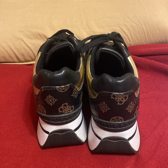 Guess Black and Gold Platform Sneakers - Picture 4 of 13